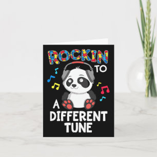 Rockin' To A Different Tune Panda Autism Awareness Card
