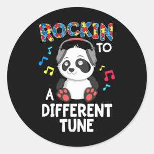 Rockin' To A Different Tune Panda Autism Awareness Classic Round Sticker