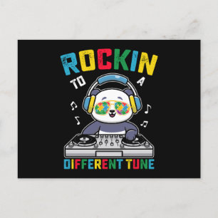 Rockin To A Different Tune Panda Autism Awareness Postcard