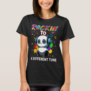 Rockin' To A Different Tune Panda Autism Awareness T-Shirt