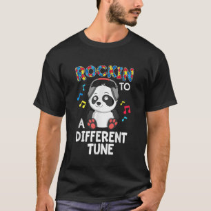 Rockin To A Different Tune Panda Autism Awareness  T-Shirt