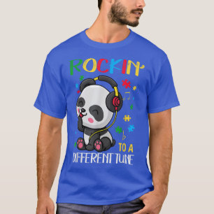 Rockin' To A Different Tune Panda Bear Autism Awar T-Shirt