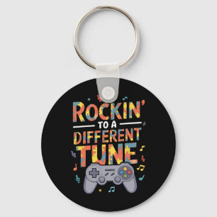 Rockin To Different Tune Gamer Autism Awareness Key Ring