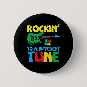 Rockin To Different Tune Guitar Autism Awareness M 6 Cm Round Badge