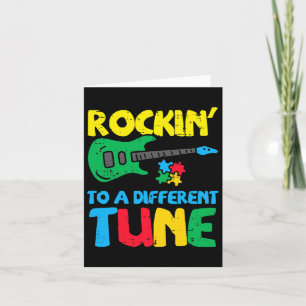 Rockin To Different Tune Guitar Autism Awareness M Card