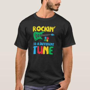 Rockin To Different Tune Guitar Autism Awareness M T-Shirt