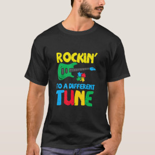 Rockin To Different Tune Guitar Autism Awareness M T-Shirt