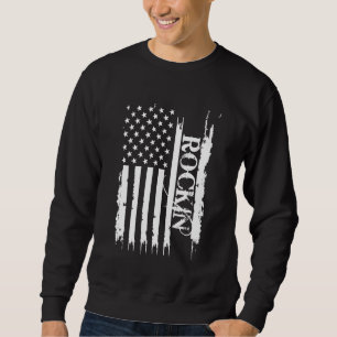 Rockin' United States Distressed w US Flag Sweatshirt