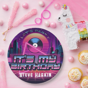 Rockin Vaporwave Party Paper Plate