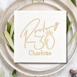 Rocking 30 Thirtieth Birthday Personalised Name Foil Napkins<br><div class="desc">Rocking 30 Thirty Thirtieth Birthday Personalised Name Real Foil Stamped Paper Napkins features the text "Rocking 30" with your personalised name below in modern calligraphy script typography and accented with a simple crown. Perfect for thirtieth birthday parties. Created by Evco Studio www.zazzle.com/store/evcostudio</div>