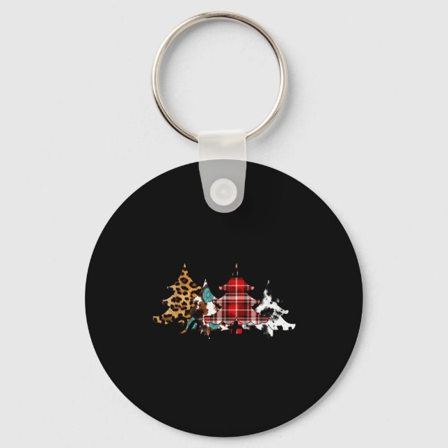 Rocking Around The Christmas Tree Buffalo Plaid Ch Key Ring (Front)