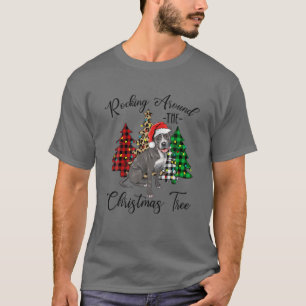Rocking Around The Christmas Tree Pitbull Dog Chri T-Shirt