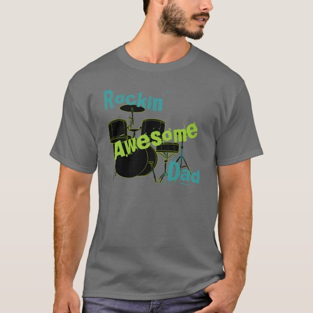 Rocking Awesome Dad T-Shirt (Front)