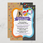 Rocking Climbing & Swimming Boy Girl Birthday Invitation<br><div class="desc">Rocking Climbing & Swimming Pool shared party invitation. Perfect for 2 children with 2 interests!
Fun invite for any age! Back print included.</div>