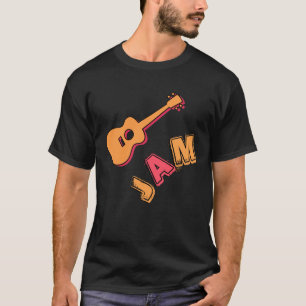 Rocking Guitar, Music Jam Style, Orange & Red Art T-Shirt