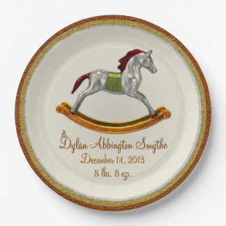 Rocking Horse Baby (Personalised) Paper Plate