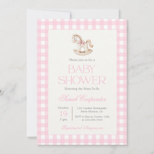 Rocking Horse Baby Shower Girl invitation