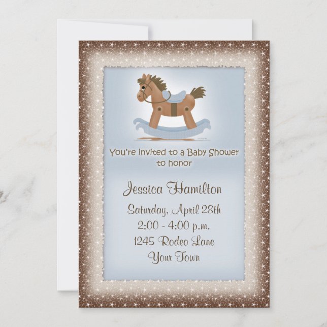 Rocking Horse Baby Shower Invitation (Front)