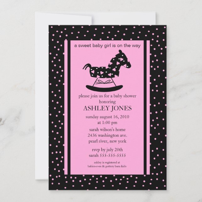 Rocking Horse Baby Shower Invitation (Front)