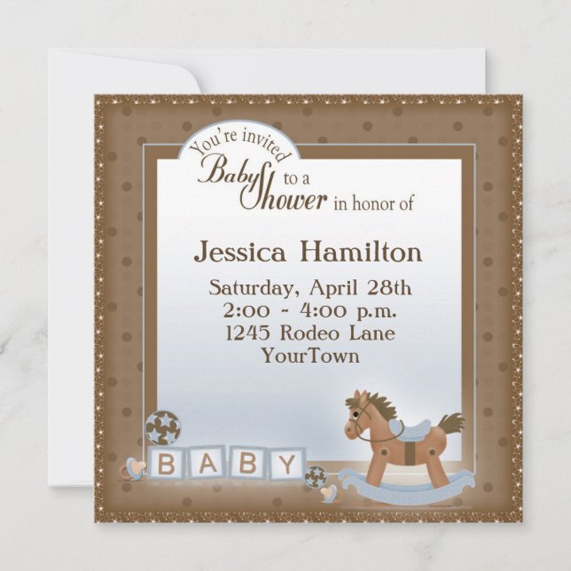 Rocking Horse Baby Shower Invitations (Front)