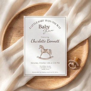 Rocking Horse Baby Shower Neutral Invitation