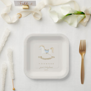 Rocking Horse Baby Shower Paper Plate