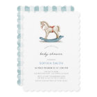 Rocking Horse Blue Boy Baby Shower