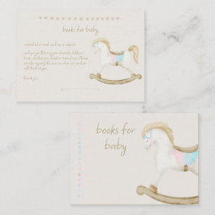 Rocking Horse Blue Pink Gender Books for Baby Enclosure Card