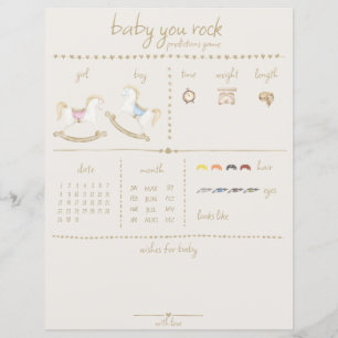 Rocking Horse Blue Pink Gender Neutral Baby Shower