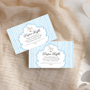 Rocking Horse Blue Vintage Nursery Diaper Raffle  Enclosure Card