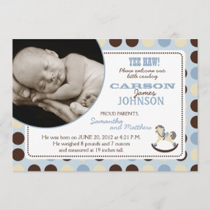 Rocking Horse Boy Announcement Card