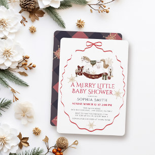 Rocking Horse Christmas Merry Little Baby Shower Invitation