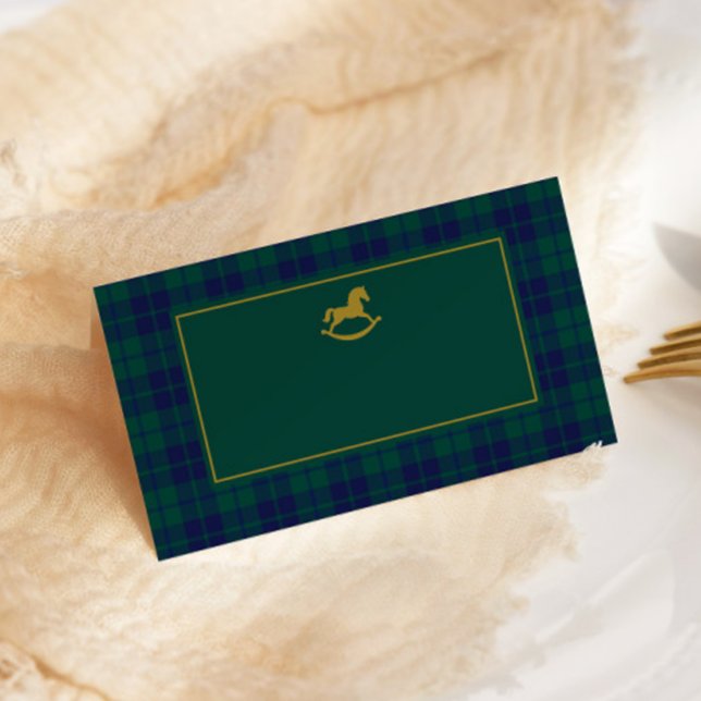 Rocking Horse Classic Luxury plaid Place cards (Creator Uploaded)