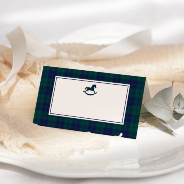 Rocking Horse Classic Luxury plaid Place cards (Creator Uploaded)