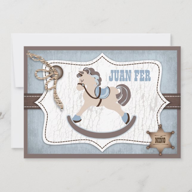 Rocking Horse Cowboy Thank You Blue (Front)