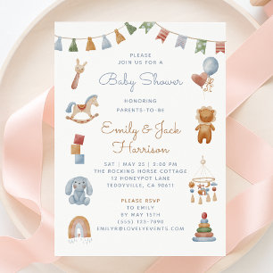 Rocking Horse, crib mobile, baby shower Invitatio Invitation