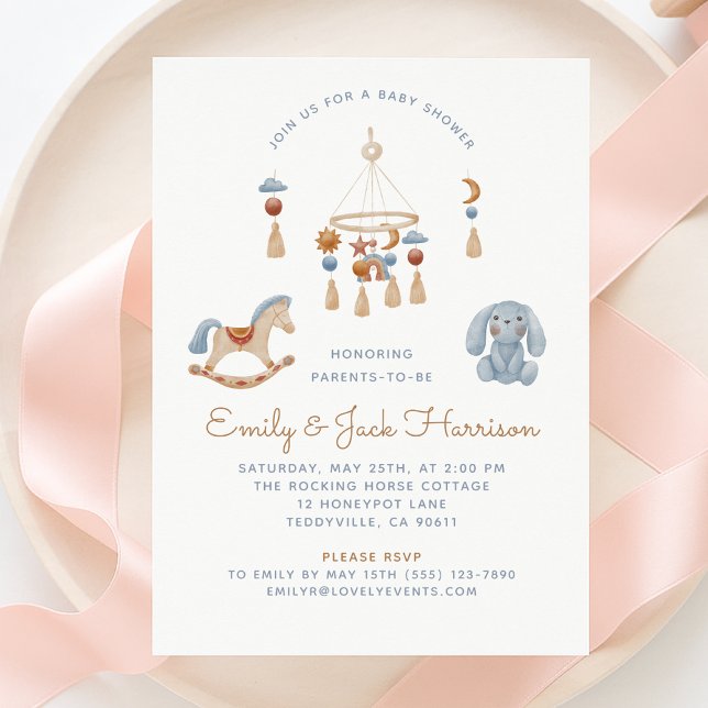 Rocking Horse, crib mobile, baby shower  Invitation (Creator Uploaded)