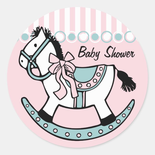 Rocking Horse Custom Classic Round Sticker (Front)