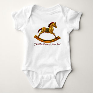 Rocking Horse Fame (Personalised Infant Creeper) Baby Bodysuit