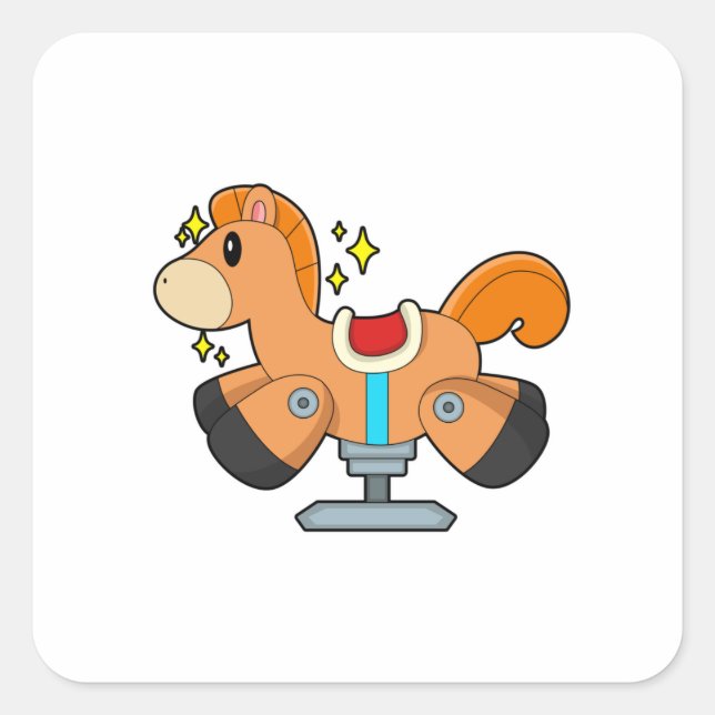Rocking horse square sticker (Front)