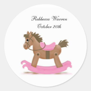 Rocking Horse Sticker in Pink