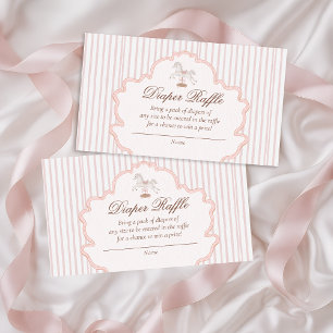 Rocking Horse Vintage Nursery Diaper Raffle  Enclosure Card