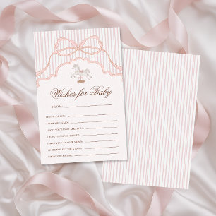 Rocking Horse Wishes For Baby Advice Game Card