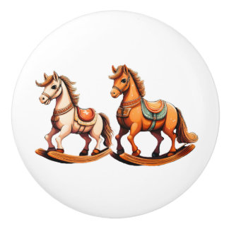 Rocking Horses  Ceramic Knob