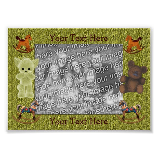 Rocking Horses Teddy Bear Photo Frame (Front)