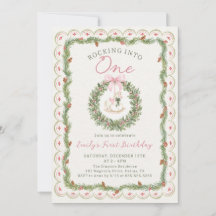 Rocking Into One Horse 1st Birthday Invitation