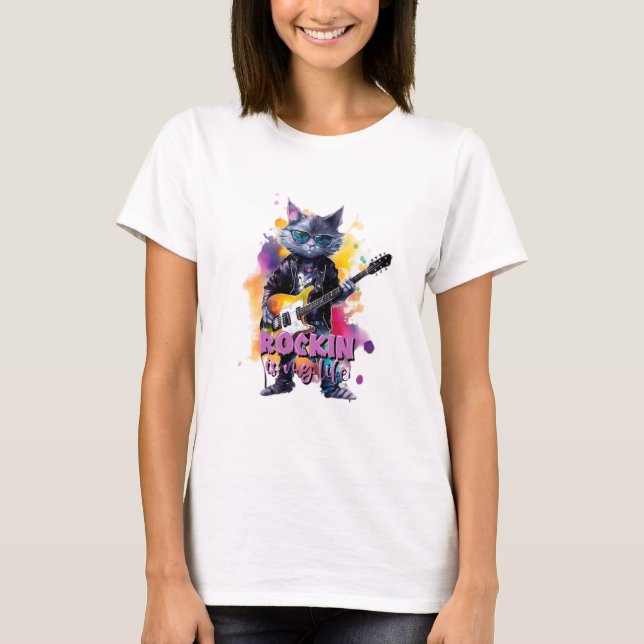 Rocking Is My life Kitty T-Shirt (Front)