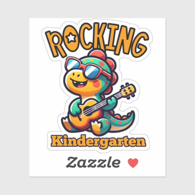 Rocking Kindergarten Dinosaur with guitar  (Sheet)