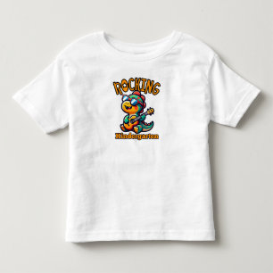 Rocking Kindergarten Dinosaur with guitar Toddler T-Shirt