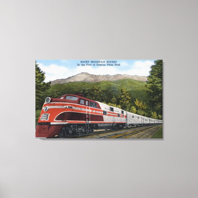 Rocking Mountain Rocket Train Canvas Print (Front)